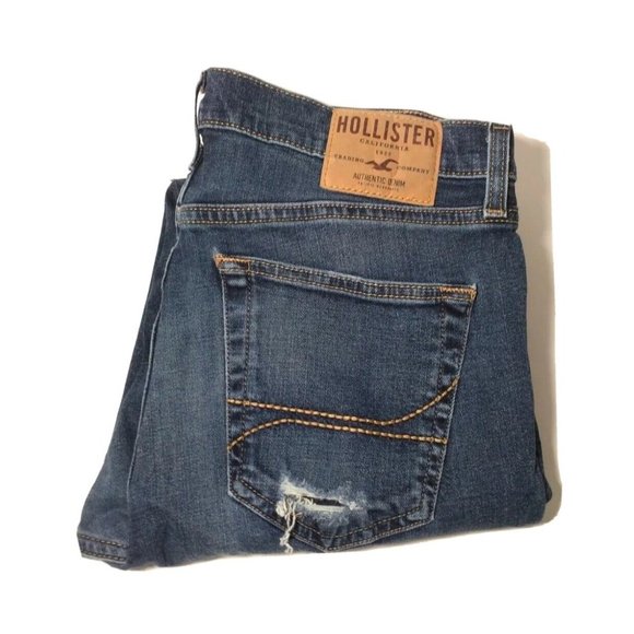 Hollister Classic Taper Distressed Men's Jeans Sz 33x32 (33x31) - Picture 3 of 5